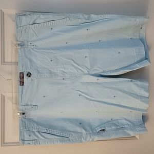 Mens palm tree khaki Chino flat front shorts